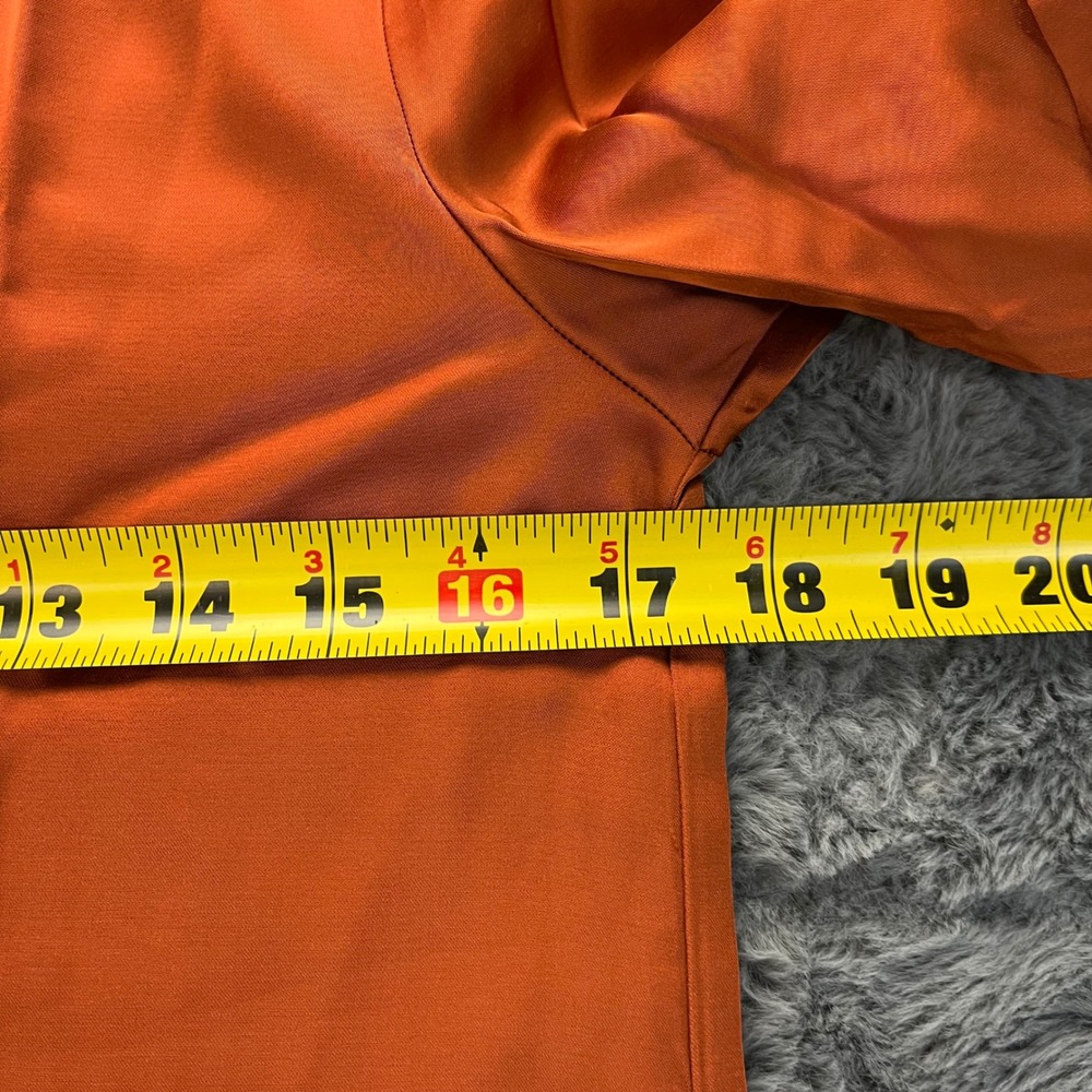 NWT Abercrombie and Fitch Shirt Women's Orange Satin XS Button Up‎ Solid - Picture 3 of 8